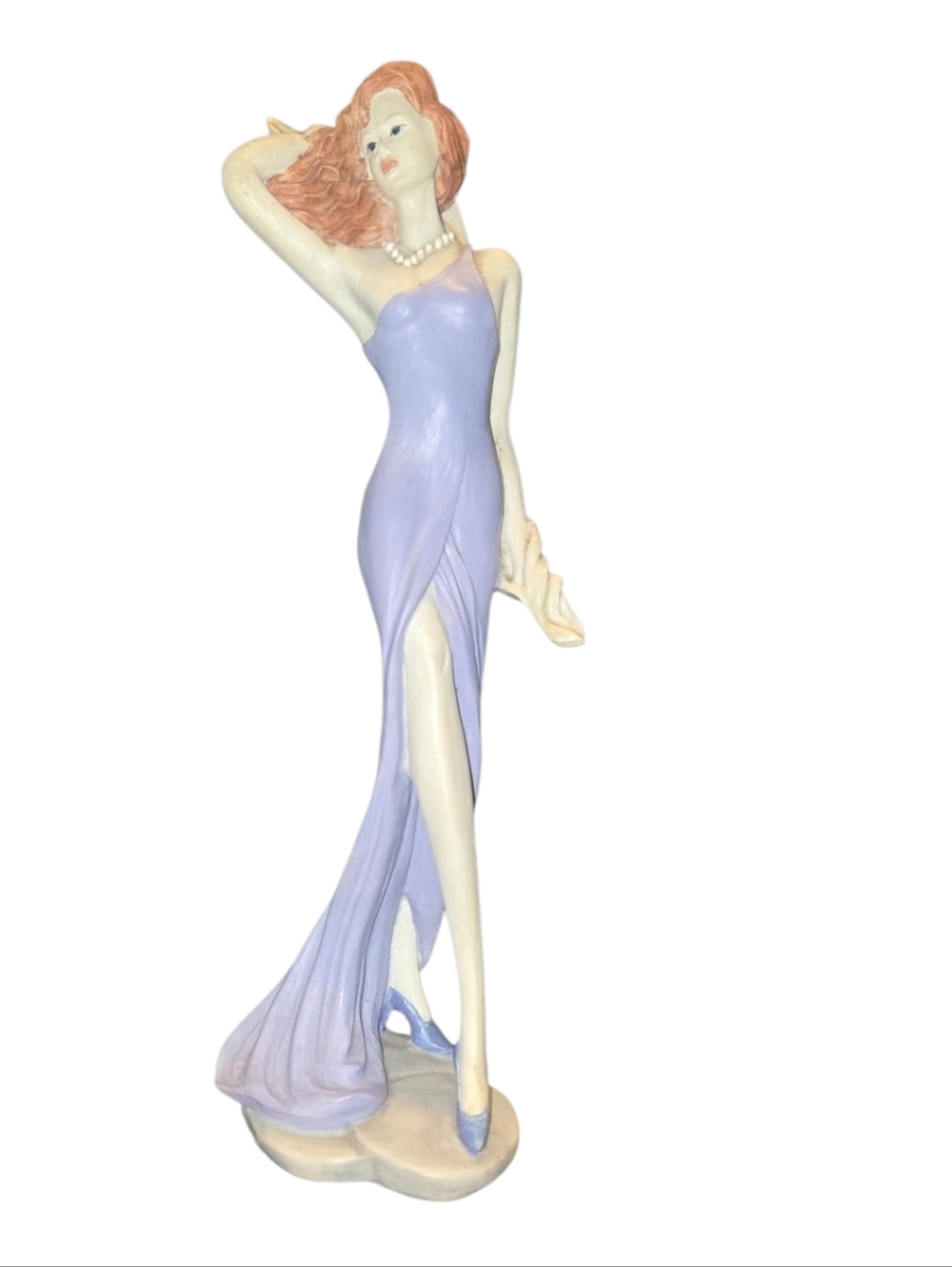 Elegant Lavender Lady Figurine - Decorative Home Accent